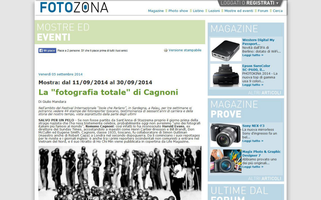 Fotozona.it: La ”fotografia totale” di Cagnoni di Giulio Mandara