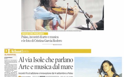 La Nuova Sardegna del 30/08/17: Palau, incontri di arte e musica e le foto di Cristina Garcia Rodero