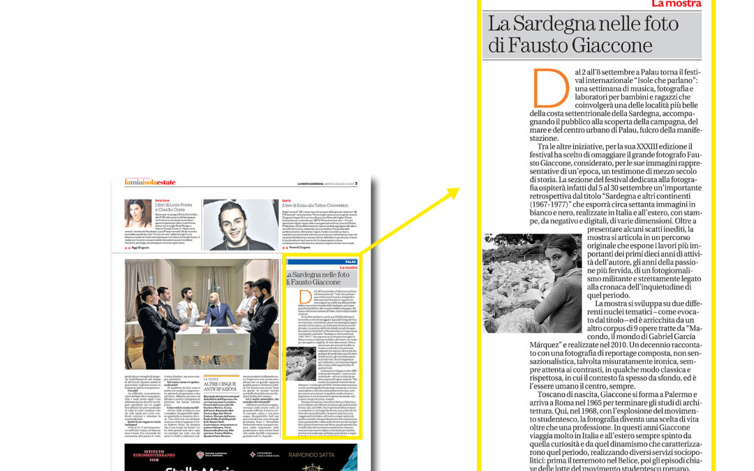 La Nuova Sardegna 20 agosto 2019: La Sardegna nelle foto di Fausto Giaccone