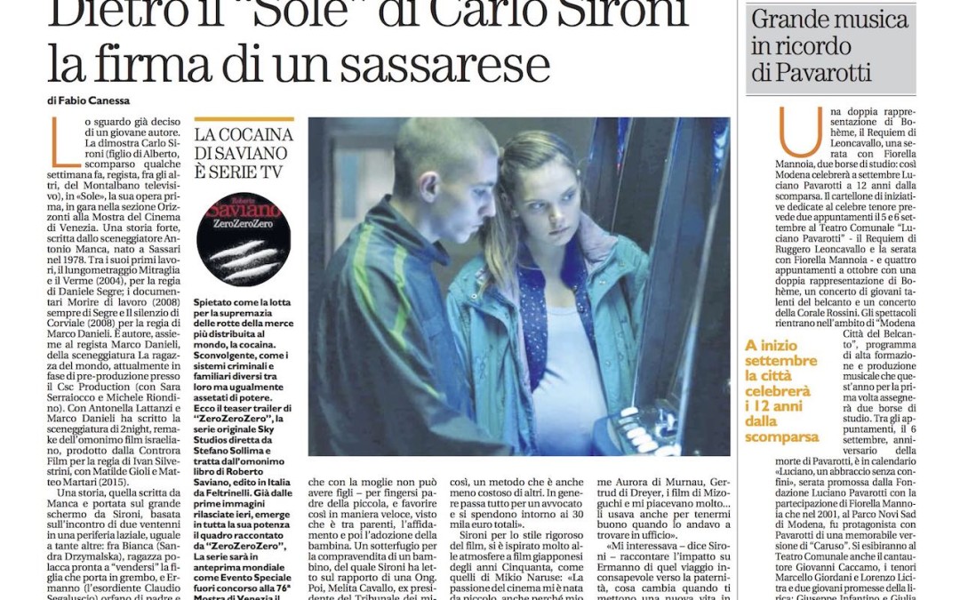 La Nuova Sardegna 31 agosto 2019 –  appuntamenti: Arzachena e San Sperate Concerto del trio francese L’Étrangleuse