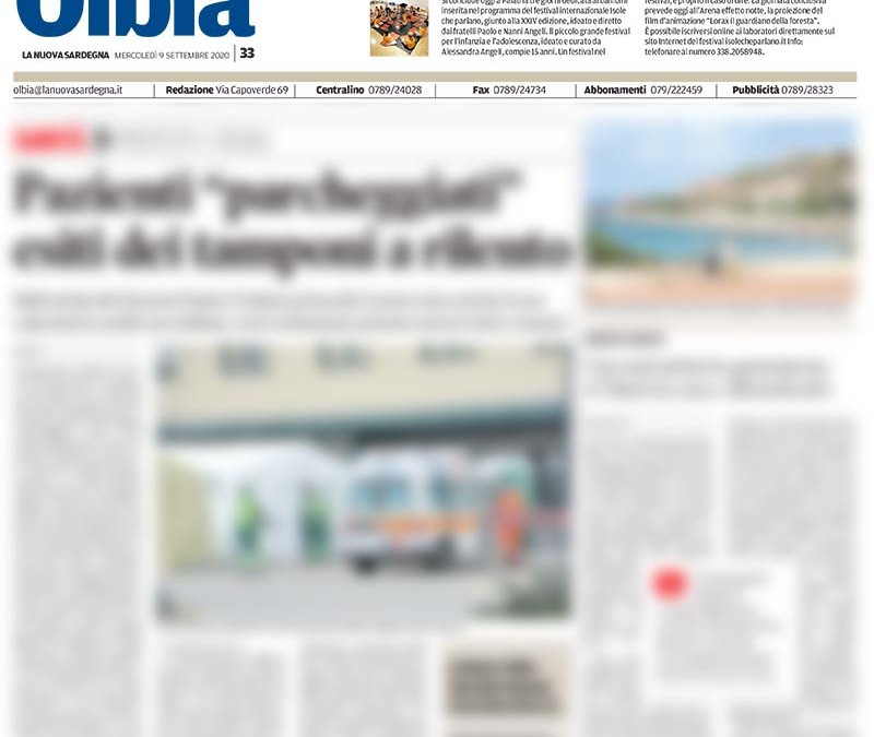 La Nuova Sardegna 9 settembre 2020 p.33: Il Festival a Palau. Si conclude questa sera “Isole che Parlano ai bambini”