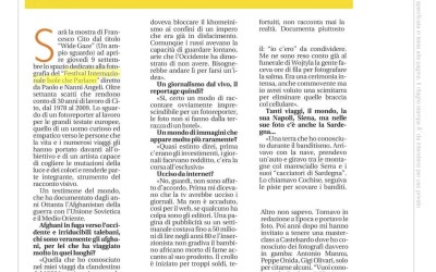 La Nuova Sardegna 3 settembre 2021: L’Intervista. Cito: “il fotoreportage si fa dal vero, per questo è grande giornalismo”
