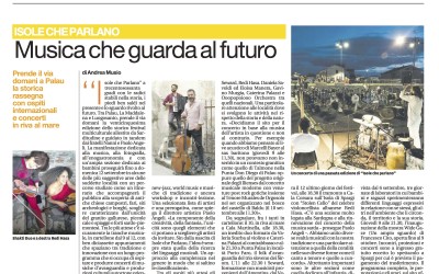 La Nuova Sardegna 4 settembre 2021 – Diogene Estate: ISOLE CHE PARLANO Musica che guarda al futuro